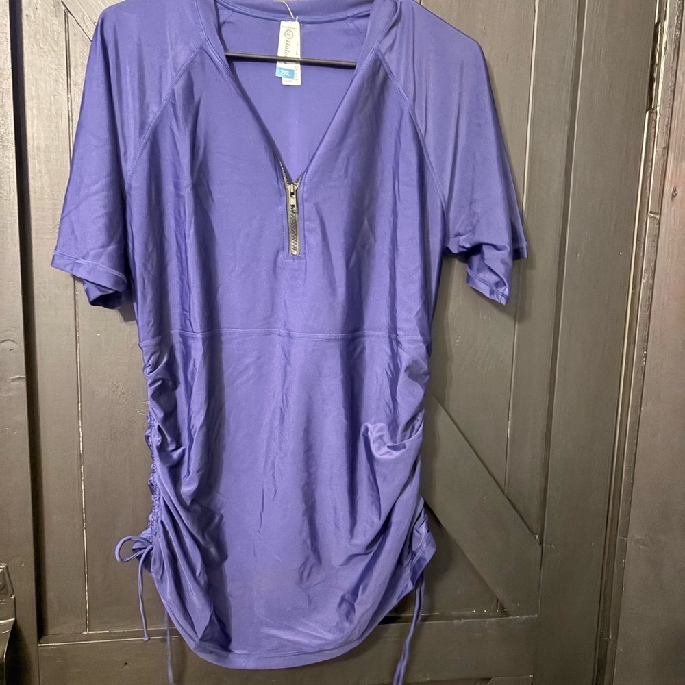 Chic Women's Purple Swim Cover-Up with Zipper